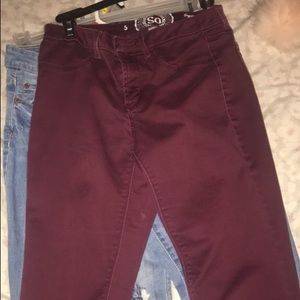 Burgundy high waist jeans